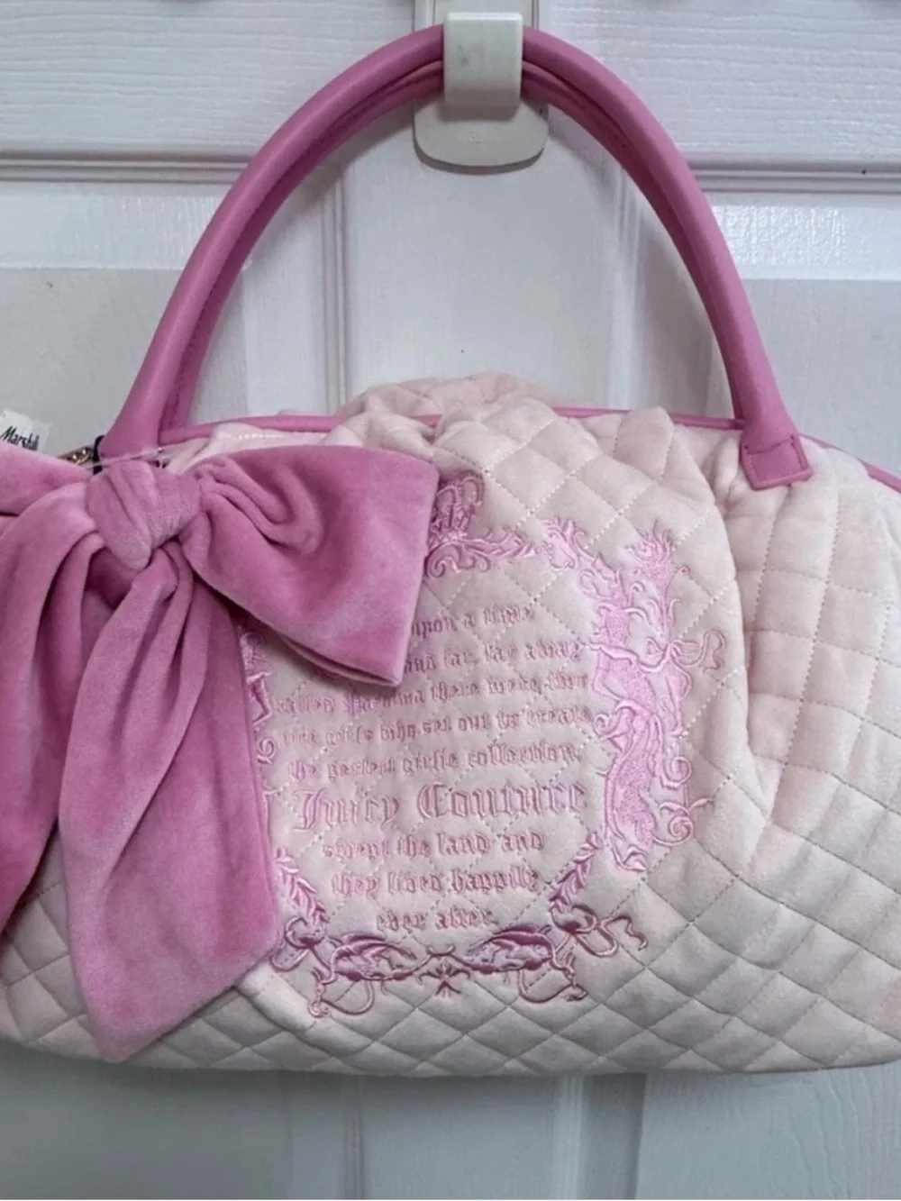 Juicy Couture Once Upon a Time Tale Pink Bowler Bag Purse y2k - Picture 1 of 5